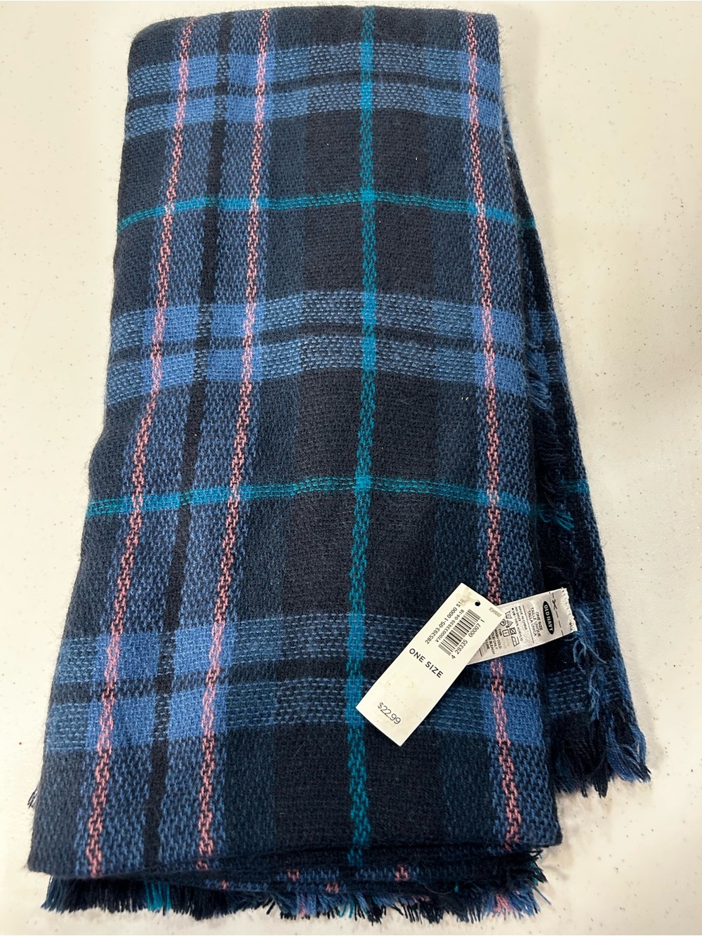 Old Navy | Plaid Scarf | Women’s | Navy, Blue and Pink | NWT